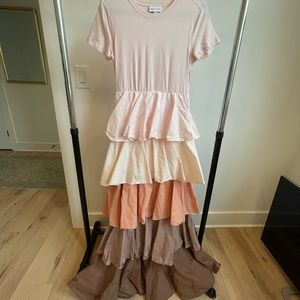 Something Navy Tiered Ruffle Maxi Dress